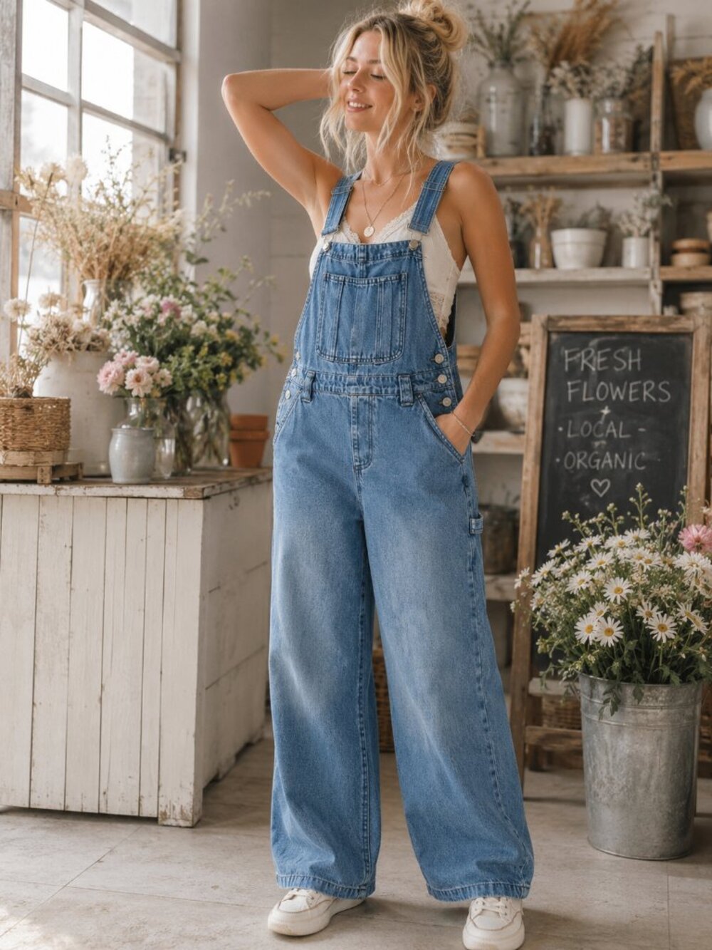 Wide Leg Denim Overalls S Carpenter Utility Y2K Cottagecore Farmcore Forever 21